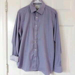 Ted Baker Endurance Purple Button Up Long Sleeve shirt size 16 34/35 Flip Cuff